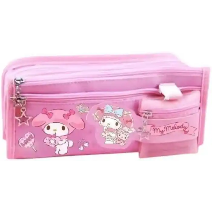 Sanrio My Melody Pembe Yüksek Kapasiteli Çok Gözlü Kalemlik Kalem Kutusu