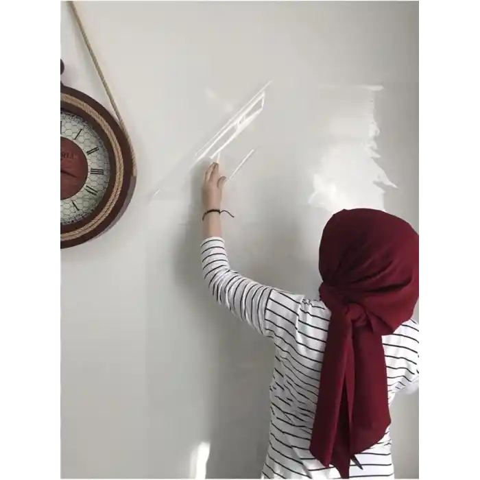 2 Adet Şeffaf Statik Akıllı Kağıt Şeffaf Yazı Tahtası Kalem 120x100 Cm Yapışkansız Şeffaf