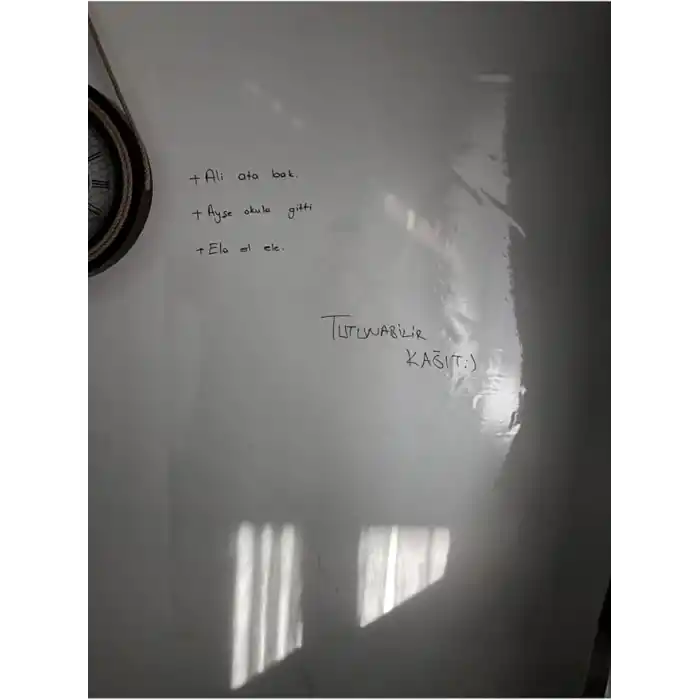 2 Adet Şeffaf Statik Akıllı Kağıt Şeffaf Yazı Tahtası Kalem 120x100 Cm Yapışkansız Şeffaf