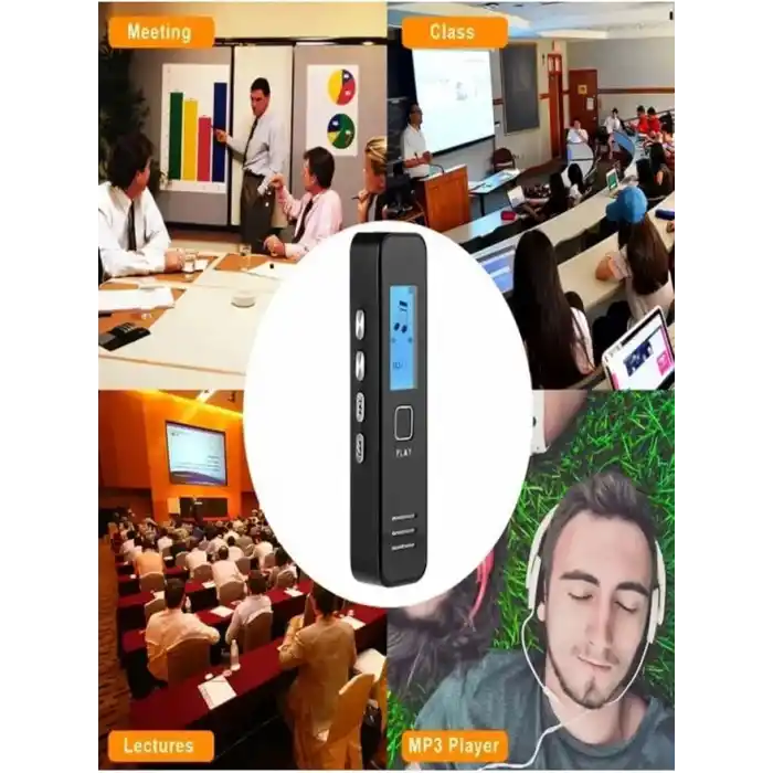 32 GB Dijital Ekranlı Ses Kaydedici Kulaklıklı Mini Ses Kayıt Cihazı