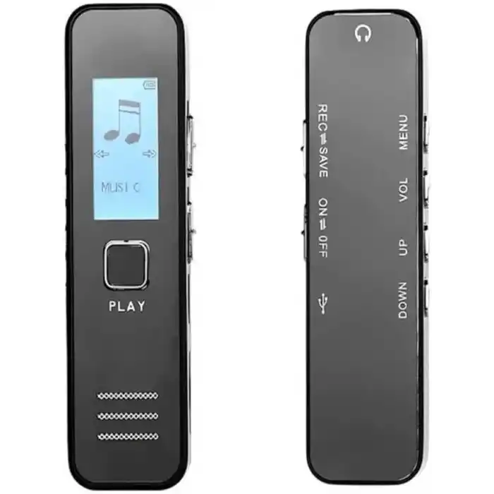 32 GB Dijital Ekranlı Ses Kaydedici Kulaklıklı Mini Ses Kayıt Cihazı
