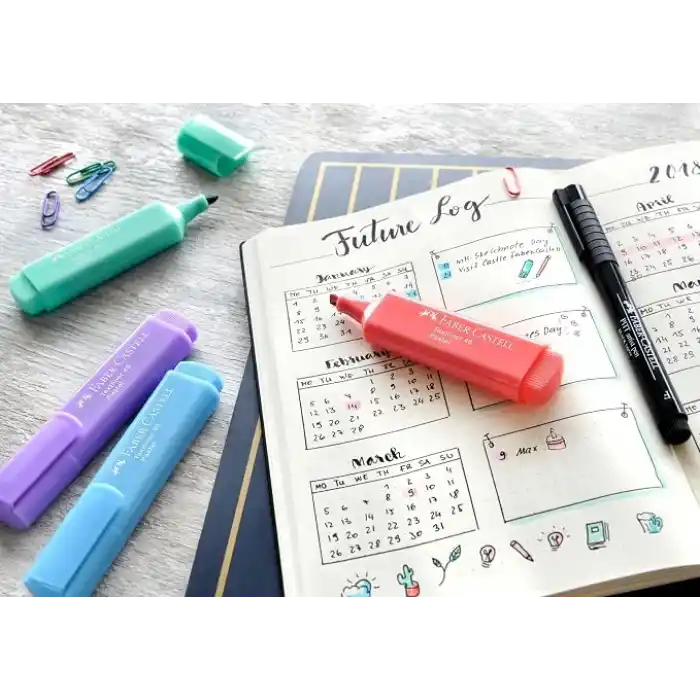Faber-Castell Textmarker Textlıner 1546 Pastel, 1 - 5 Mm, 4Lü Paket, İçerik: 1X Sarı, Yeşil, Fuşya Ve Lila
