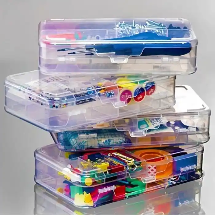 Şeffaf Plastik Bölmeli Çift Taraflı Hobi Dikiş Iğne Kutusu Düzenleyici Arduino Balıkçı Malzeme Saklama Organizer (1)