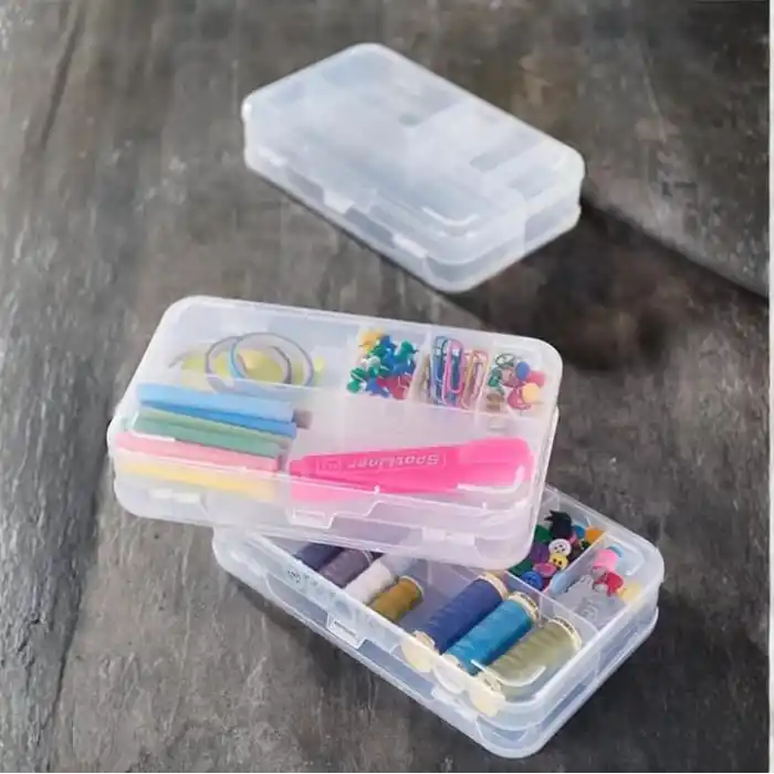 Şeffaf Plastik Bölmeli Çift Taraflı Hobi Dikiş Iğne Kutusu Düzenleyici Arduino Balıkçı Malzeme Saklama Organizer (1)