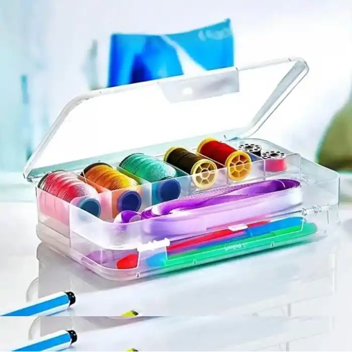 Şeffaf Plastik Bölmeli Çift Taraflı Hobi Dikiş Iğne Kutusu Düzenleyici Arduino Balıkçı Malzeme Saklama Organizer (1)