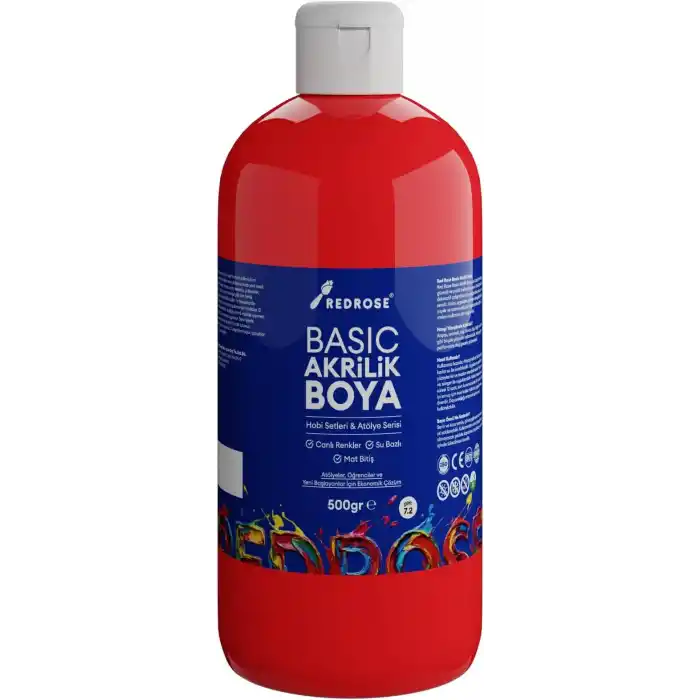 Kırmızı Basic Akrilik Boya 500gr