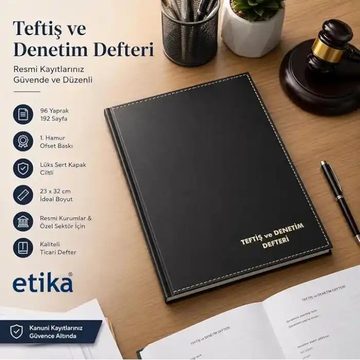 Etika Teftiş Denetim Defteri 192 Sayfa Sert Kapak 23x32 cm