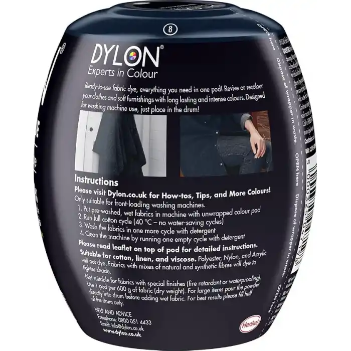 Dylon Makine Dye Pod, Deniz Mavisi, 8,5 x 8,5 x 9,9 cm