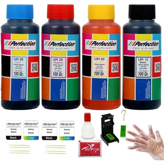 Perfection HP Uyumlu İki Kartuşlu Yazıcılar İçin Dolum Seti 4x100 gr.