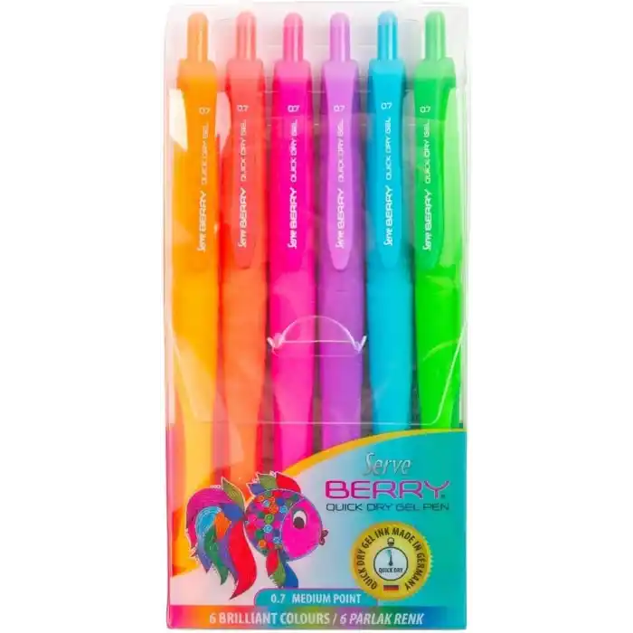 Serve Berry Jel Kalem 07mm Karma Blister 6li