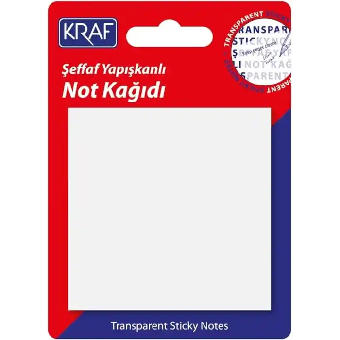 Kraf 76X76 Yapışkanlı Not Kağıdı 50Yp Şeffaf 7676Tr