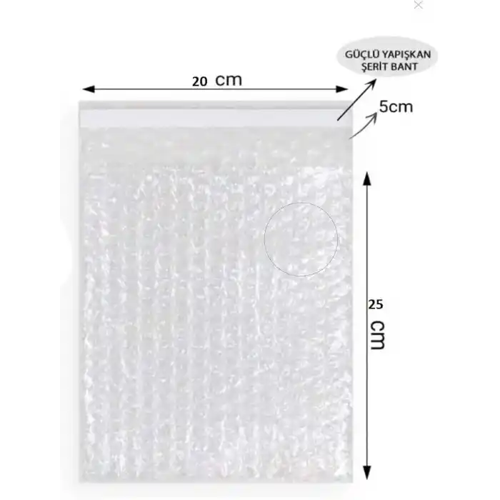 tify Balonlu Patpat Torba Bantlı 20x25 +5 (25 Adet) Baloncuklu Torba