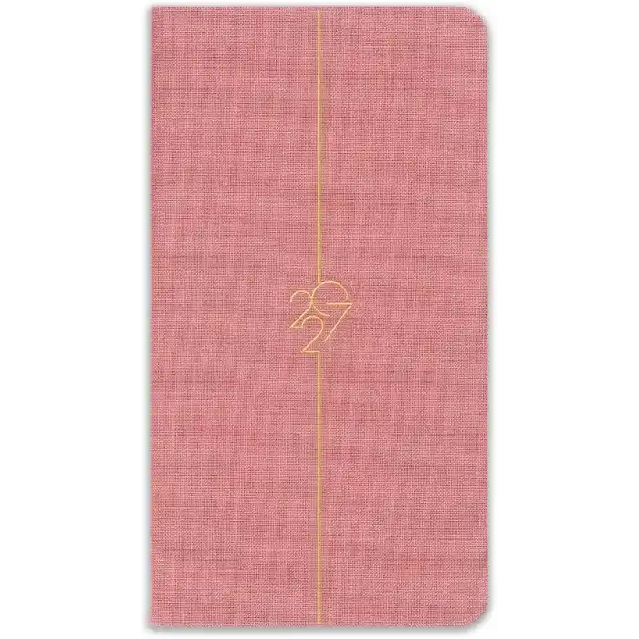 Matt Notebook 2027 Yılı Haftalık Keten 9x17 cm Cep Ajandası 12 Aylık Pembe