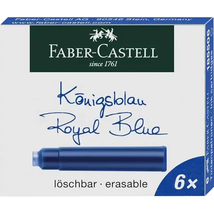 Faber-Castell Dk Kartuş, Royal Mavi, 6lı