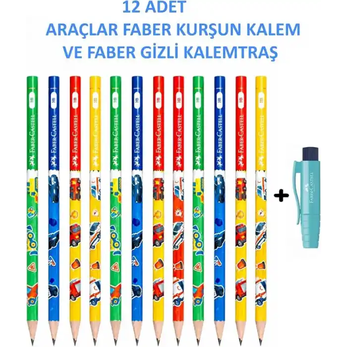 Faber-Castell Araçlar Kurşun Kalem 2B 12li Set ve Gizli Kalemtraş