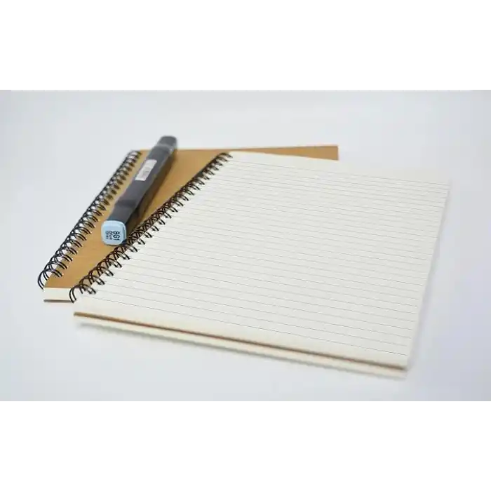 Fark Tanıtım 2li Çizgili Defter, A5 Boyut (15x21 cm), 60 Yaprak, 90gr. Ivory Kağıt, Siyah ve Kraft Kapaklar, Ofis İçin İdeal, Planlayıcı (Çizgili)