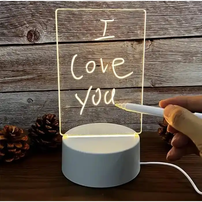 Işıklı Not Tahtası USB ile Çalışan Mesaj Panosu Gece Lambası Dekor