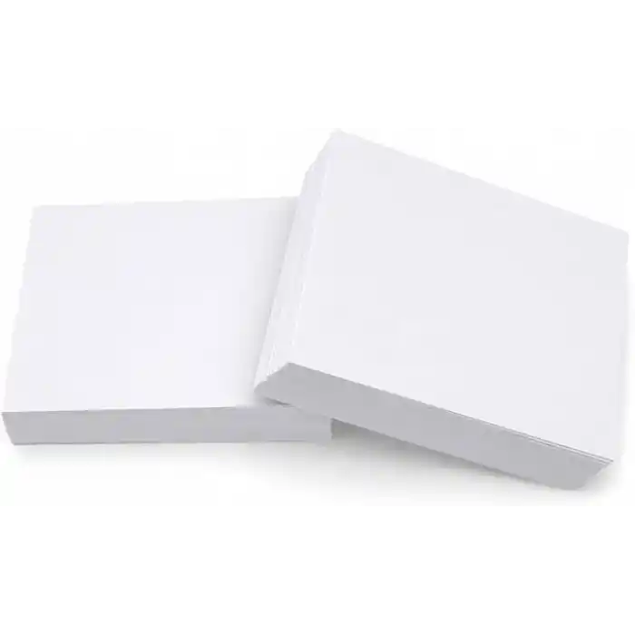 200 Adet 7 x 10 cm Boş Not Kartı – 200 Gr Kalın 1. Hamur Beyaz Kâğıt – Ders Çalışma, Hediye Notu, Paket İçi Teşekkür ve Hatırlatma Kartı
