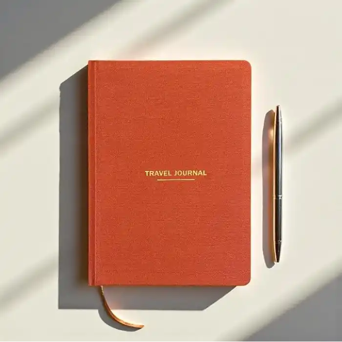 Fark Tanıtım Travel Journal – Sert Kapaklı Seyahat Günlüğü, A5 Boyutunda, Planlama & Anı Alanı – Anı Defteri (Kiremit)