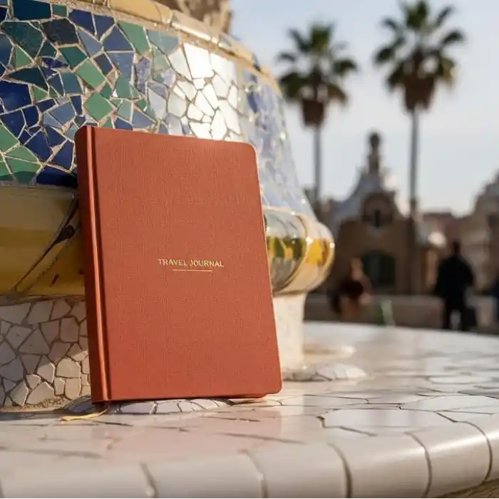 Fark Tanıtım Travel Journal – Sert Kapaklı Seyahat Günlüğü, A5 Boyutunda, Planlama & Anı Alanı – Anı Defteri (Kiremit)