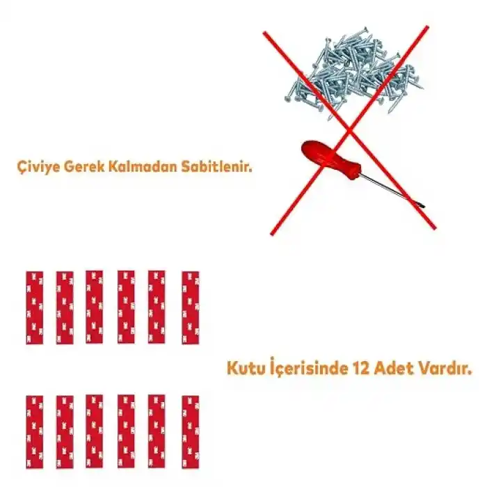 Badem10 Bondit Araç Plaka Güçlü Yapıştırıcı 3M Yapıştırma Çift Taraflı Bant Bandı 95mm X 35mm BND01069530