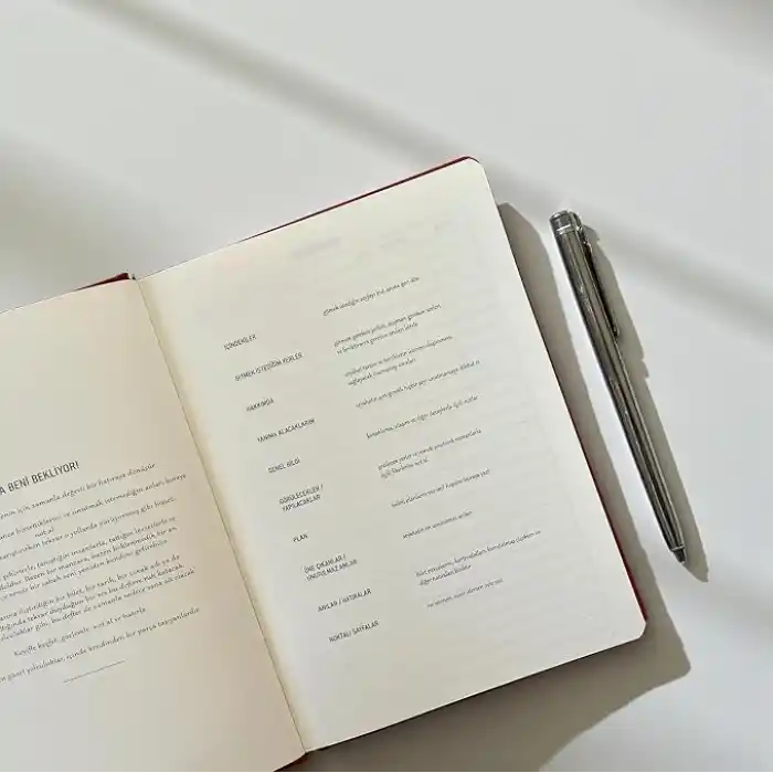 Fark Tanıtım Travel Journal – Sert Kapaklı Seyahat Günlüğü, A5 Boyutunda, Planlama & Anı Alanı – Anı Defteri (Kiremit)