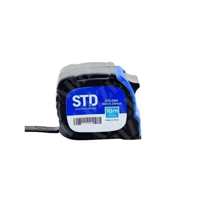 STD PRO Şerit Metre, 10m Uzunluk, 25mm Genişlik, Pratik ve Dayanıklı Tasarım, İnşaat ve Tadilat için