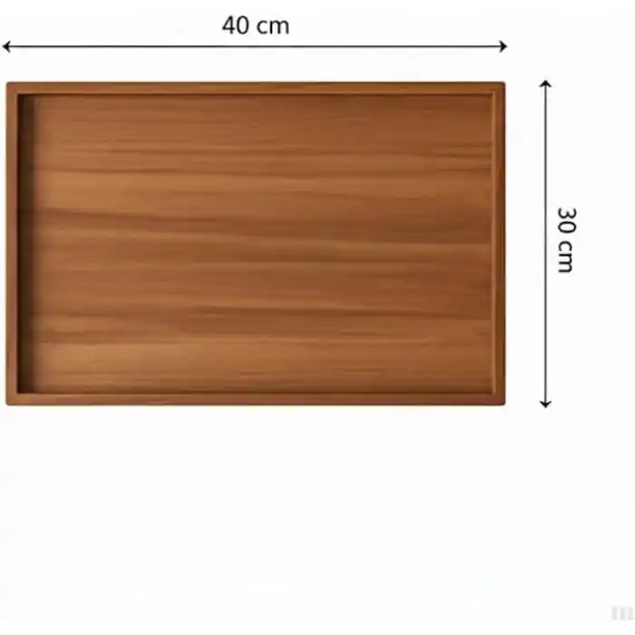 Deinhaus, Ahşap Katlanabilir Yatak Tepsisi – Çok Amaçlı Servis ve Laptop Sehpası, Doğal Ahşap, 40x30 cm, Yükseltilmiş Kenarlı