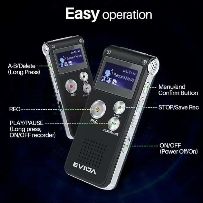 EVIDA Dijital Ses kayıt cihazı von L60 1536 kbps PCM Linearity 8 GB kurulu pil ile oyun hız uyum im MP3 oynatıcı ses etkinleştirmek için Aufzeic 8Gb