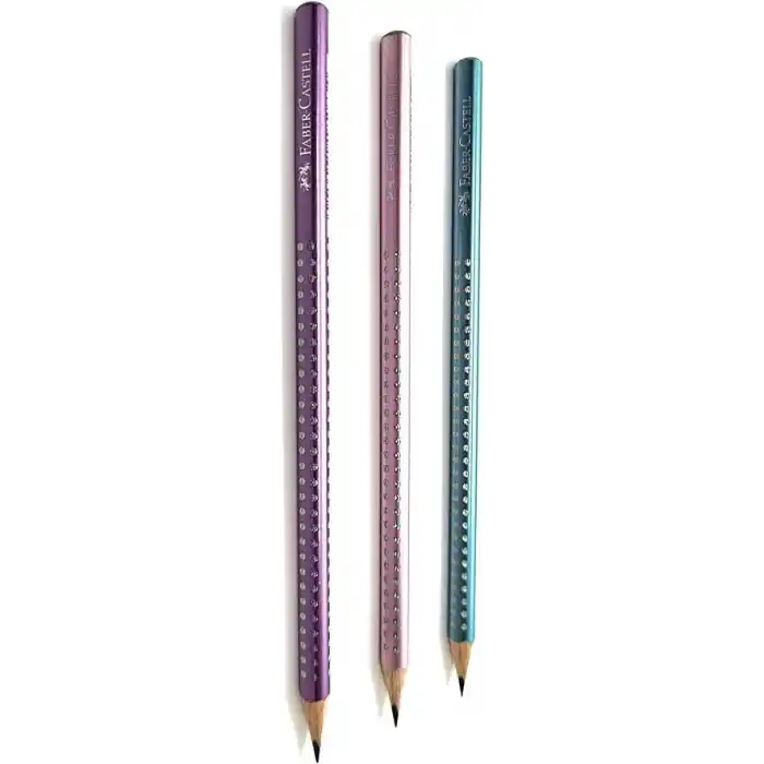 Faber-Castell Pırlanta Sparkle Kurşun Kalem Seti (3 Adet Kalem), Pastel Mat Renkler Seri
