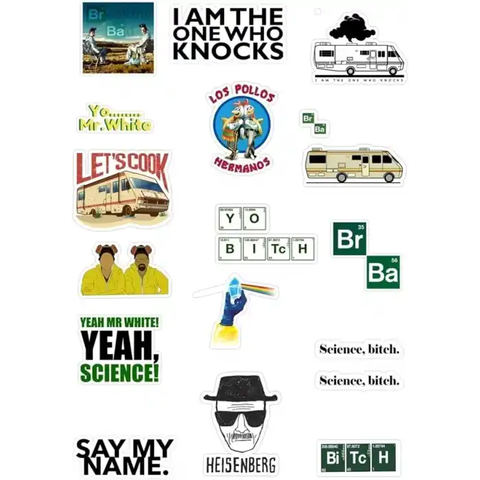 Breaking Bad Dizisi Sticker Seti - Telefon, Bilgisayar Ve Diğer Yüzeylere Uygun