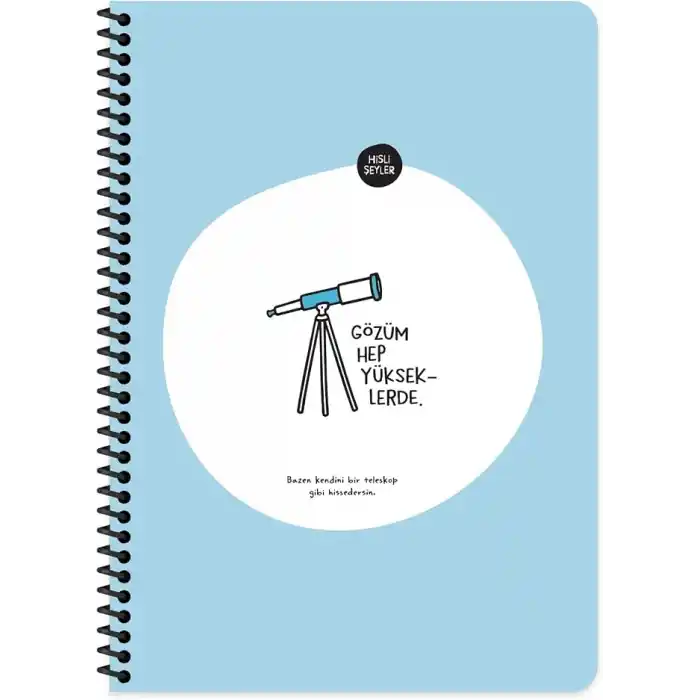 Keskin Color Hisli Şeyler A4 Kareli Spiralli Stickerli Defter Gözüm Yükseklerde