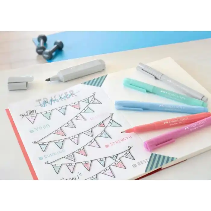 Faber-Castell Broadpen, 0.8mm Uç, Çok Renkli, 12 Adet Tükenmez Kalem Seti