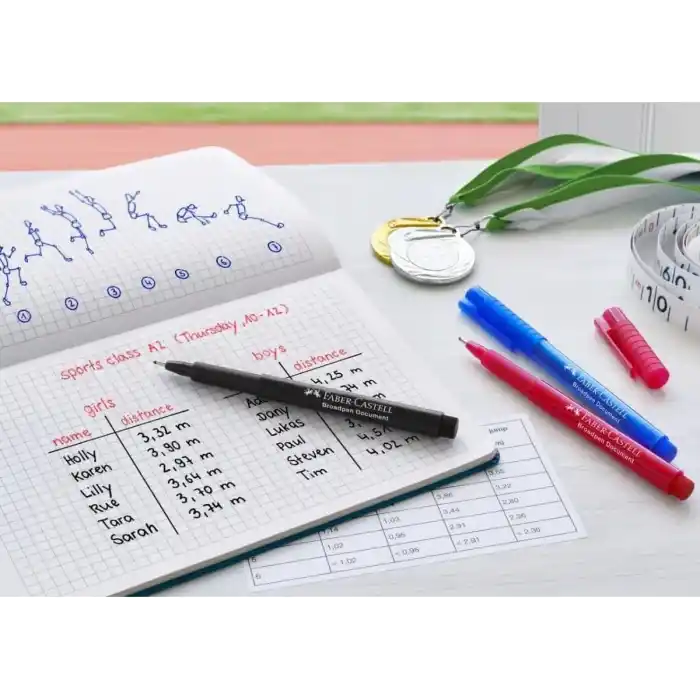 Faber-Castell Broadpen, 0.8mm Uç, Çok Renkli, 12 Adet Tükenmez Kalem Seti