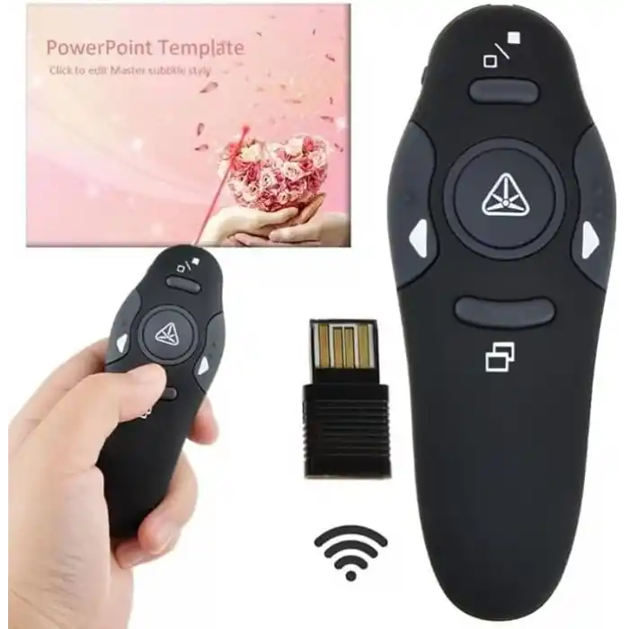 MODDESTORE Profesyonel Laser Pointer 2.4Ghz Usb Kablosuz Projeksiyon Lazer Sunum Kumandası