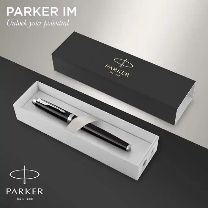 PARKER Im Lake Siyah Krom Tasarımlı Roller Kalem, İnce Uç, Siyah Mürekkep (1931658)