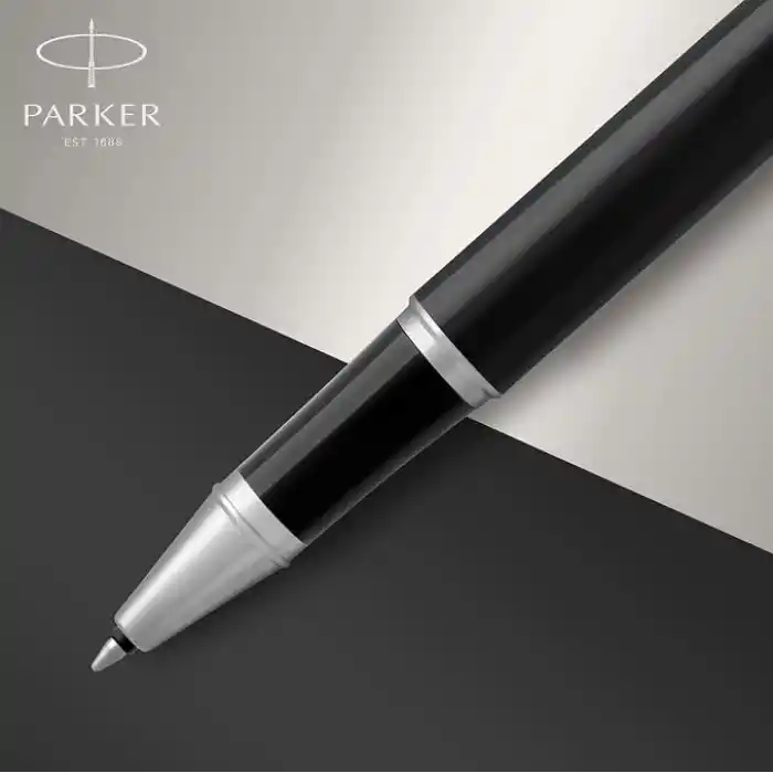 PARKER Im Lake Siyah Krom Tasarımlı Roller Kalem, İnce Uç, Siyah Mürekkep (1931658)