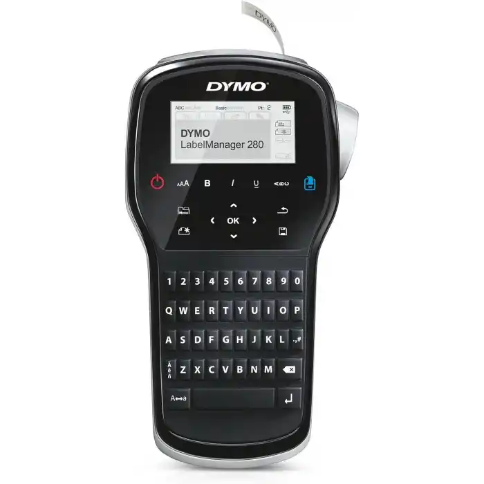 Dymo Label Manager 280P, Elde Taşınır PC Bağlantılı ve Şarj edilebilir Etiketleme Makinesi (6/9/12 mm D1 şeritlerle uyumlu kullanım) - S0968920