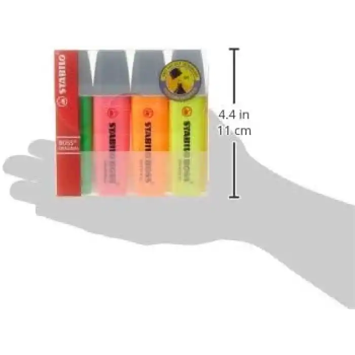 STABILO - İşaretleme Kalemi - BOSS ORIGINAL - 4lü Paket - Çeşitli Renkler
