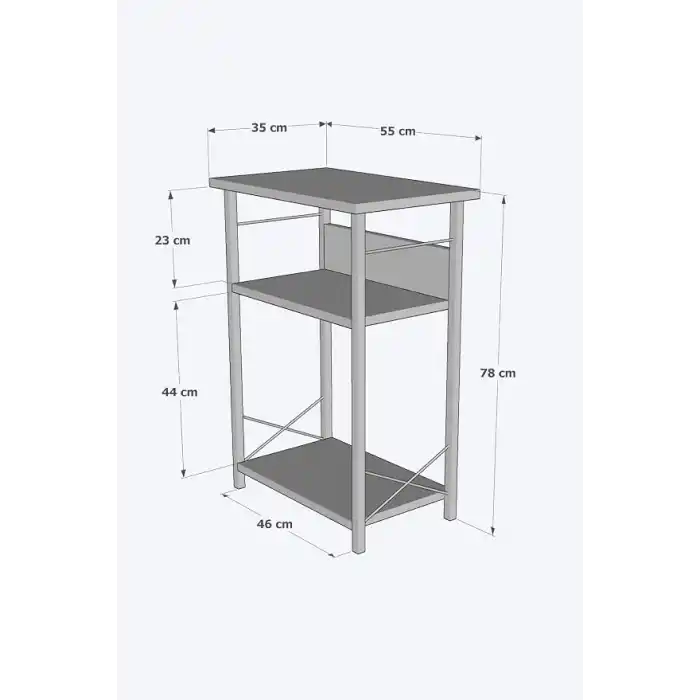 Yazıcı Sehpası 3 Katlı Çok Amaçlı Raf Metal Ayaklı Printer Stand Ofis Ev Düzenleyici Kahverengi