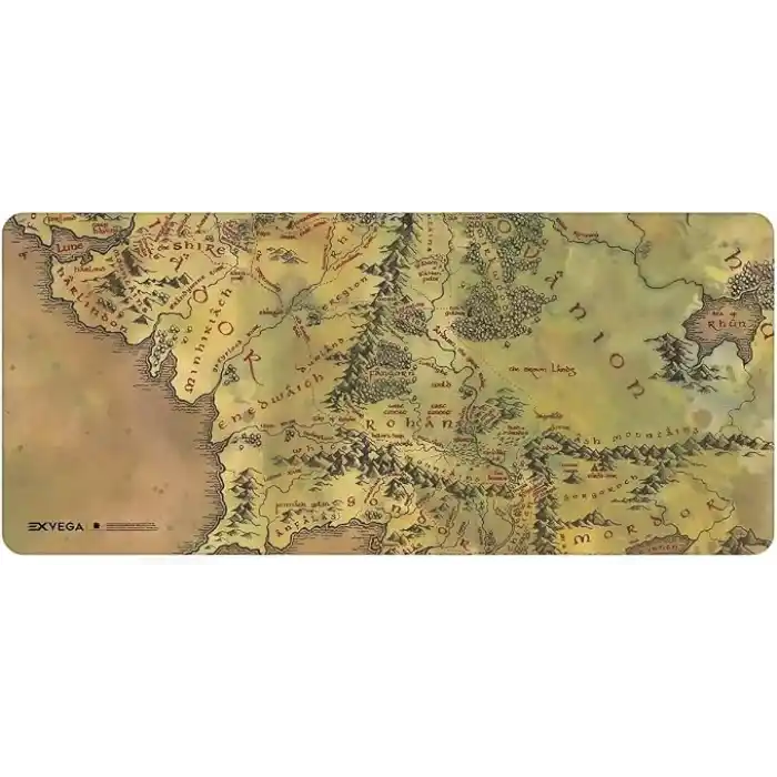 EXVEGA XXL Profesyonel Mouse Pad 90x40 (Midd Earth Map, The Lord Of The Rings: The Fellowship Of The Ring)