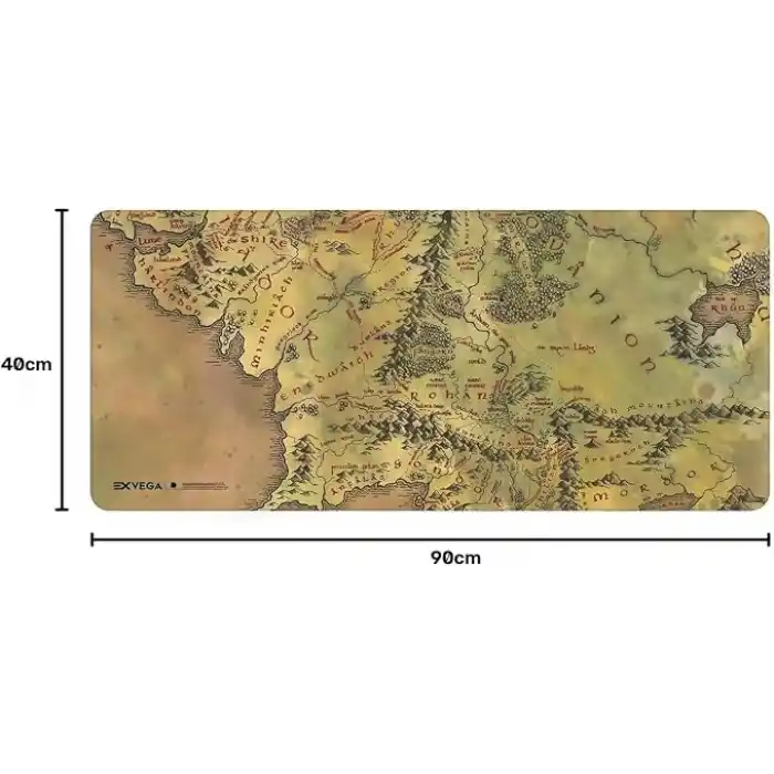 EXVEGA XXL Profesyonel Mouse Pad 90x40 (Midd Earth Map, The Lord Of The Rings: The Fellowship Of The Ring)