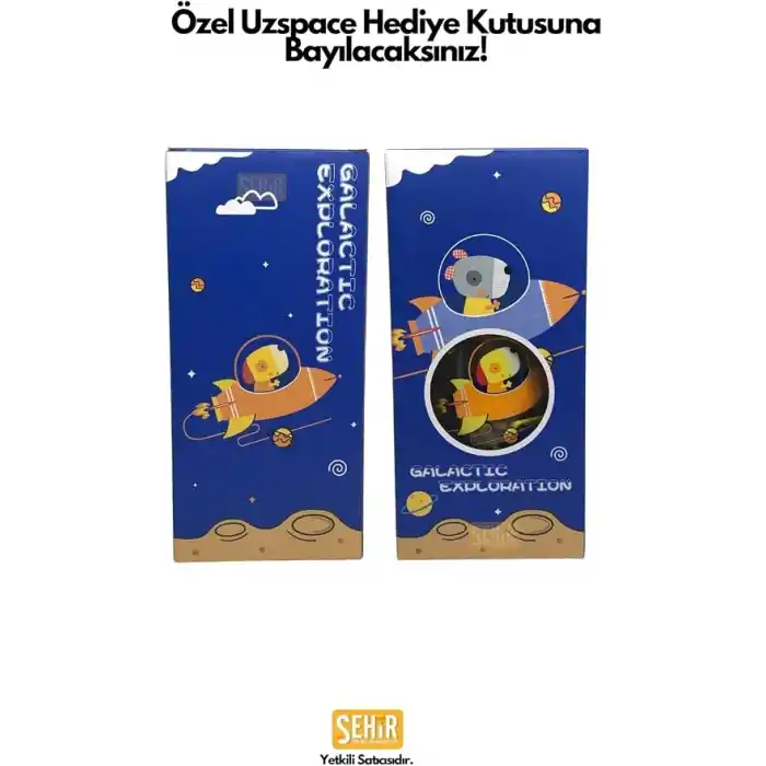 Uzspace 500ml Askılı Kulplu Pipetli Tritan Çocuk Su Matarası (Mavi-Sarı)