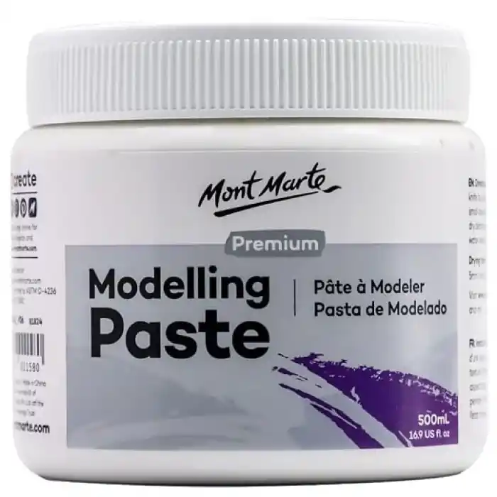 Mont Marte tekstüre macunu 500ml - Beyaz - Pürüzsüz doku oluşturur - Akrilik boya ve yağlı boya için uygundur - tuvaller için modelleme macunu
