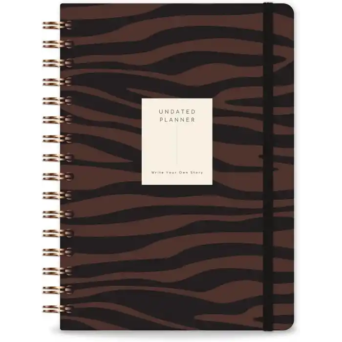 PAPERORA Spiralli Süresiz Planlayıcı Ajanda Kahverengi Zebra- 15x21