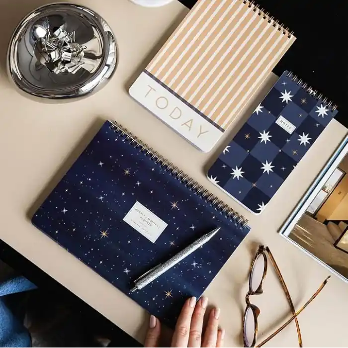 PAPERORA Haftalık ve Günlük 3’lü Masaüstü Süresiz Planlayıcı Set - Galaksi