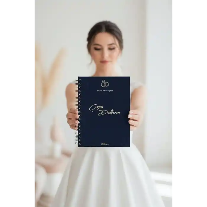 Çeyiz Defteri, Düğün Planlayıcı, Çeyiz Listesi, Çeyiz, Söz, Nişan, Kına, Balayı, Spiralli, 40 Sayfa, Lacivert