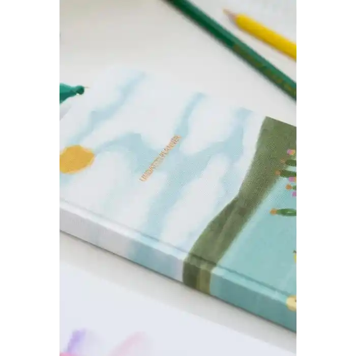 Matt Notebook 9x18 cm Keten Süresiz Haftalık Planlayıcı Kareli Cep Ajandası Manzara