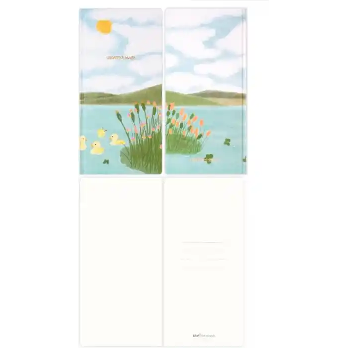 Matt Notebook 9x18 cm Keten Süresiz Haftalık Planlayıcı Kareli Cep Ajandası Manzara