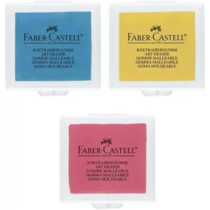 Faber-Castell Plastik Kutulu Hamur Silgi Renkli 3 Adet